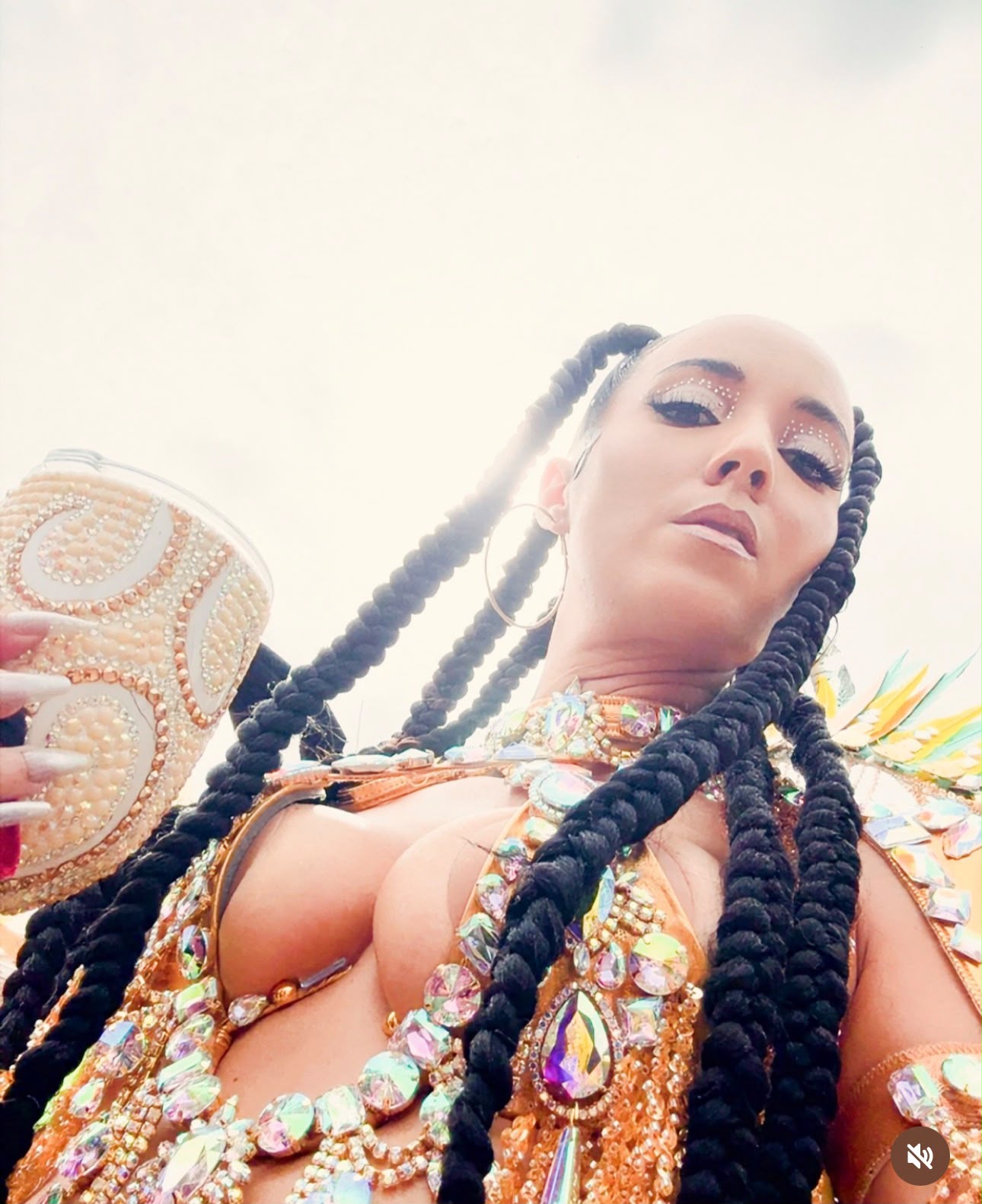Chloe Joseph on the road with YUMA at Trinidad Carnival 2026, makeup and hair by Carnival Glam Hub