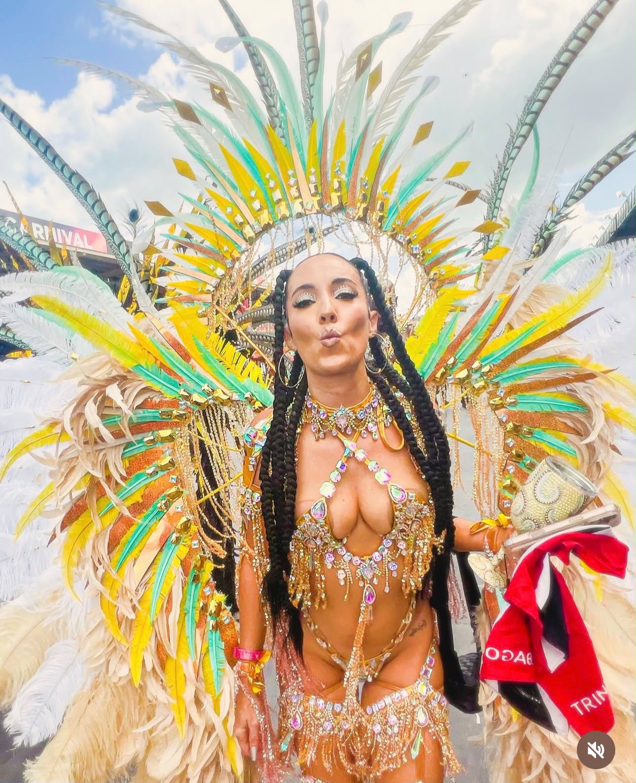 Chloe Joseph in YUMA costume at Trinidad Carnival 2026, glam by Carnival Glam Hub