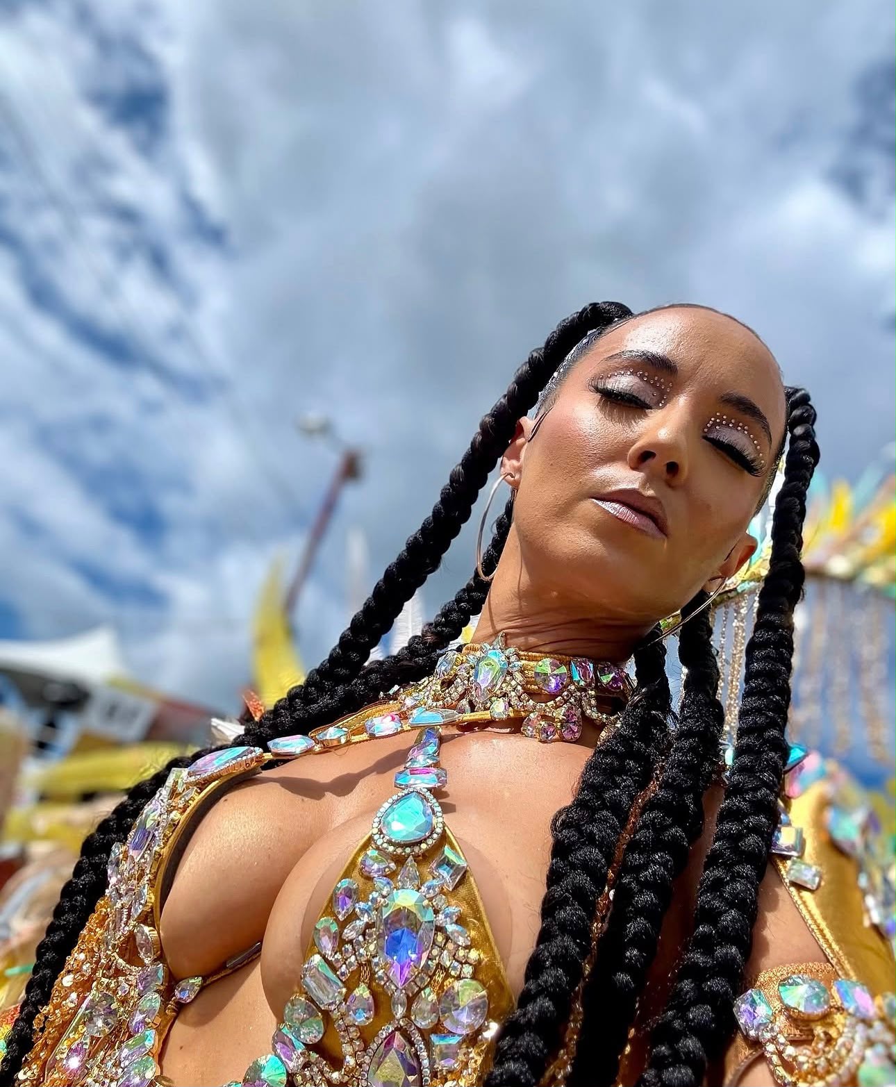 Chloe Joseph on the road with YUMA, Trinidad Carnival 2026, makeup and hair by Glam Hub